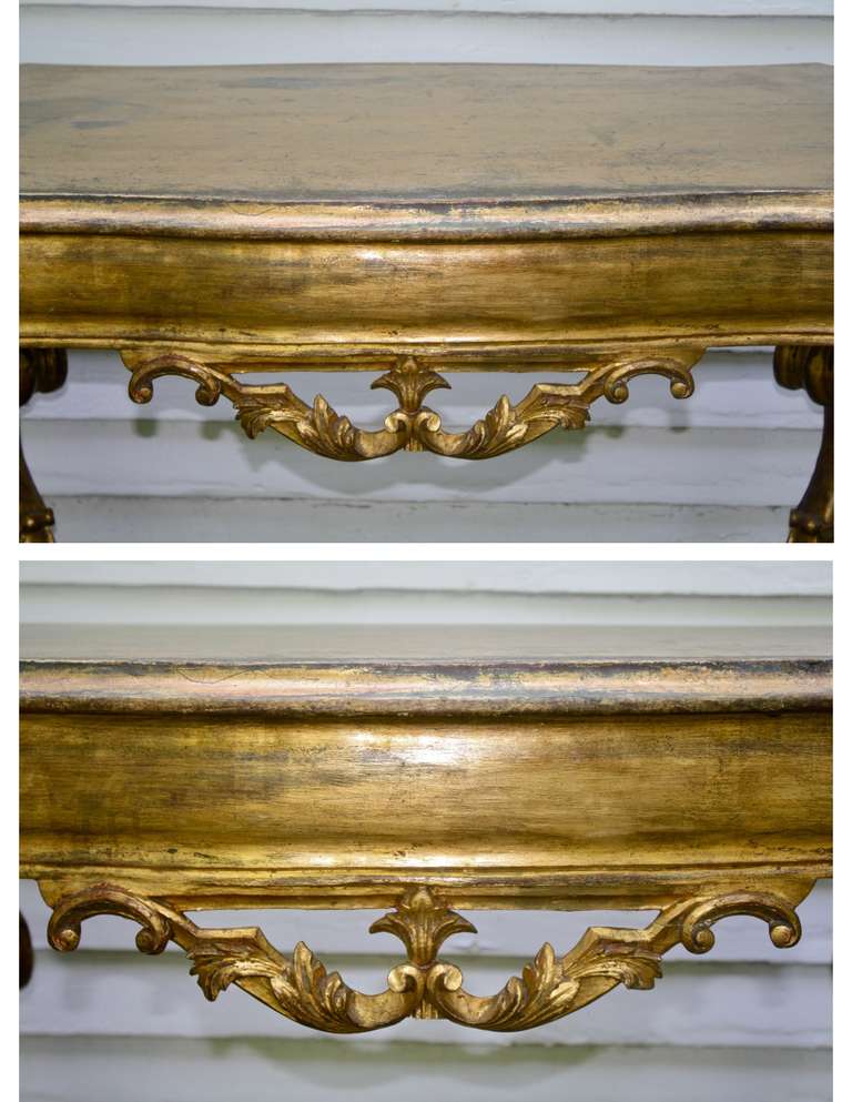Florentine Giltwood Center or Console Table In Good Condition In Woodbury, CT