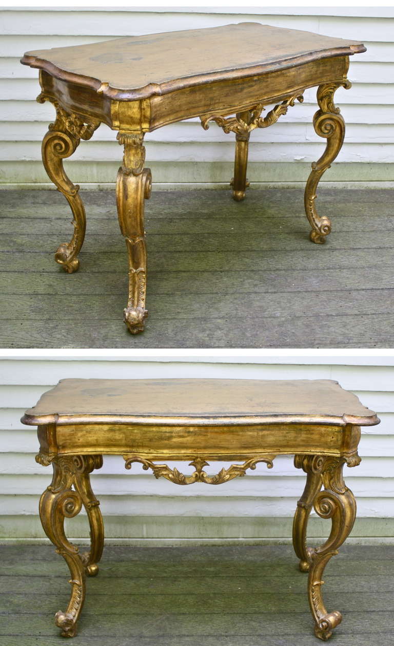 Baroque Florentine Giltwood Center or Console Table