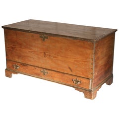 American Dovetailed Pine Blanket Chest with Drawer