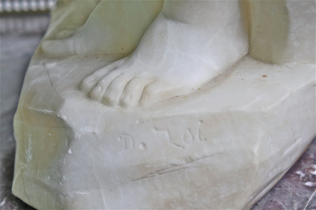 Italian School Alabaster Pastoral Statue 7