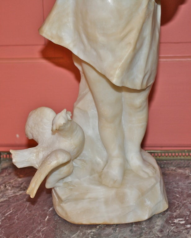 19th Century Italian School Alabaster Pastoral Statue