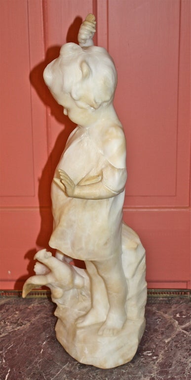 Italian School Alabaster Pastoral Statue 3