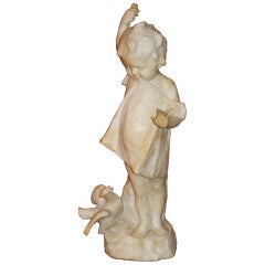 Italian School Alabaster Pastoral Statue