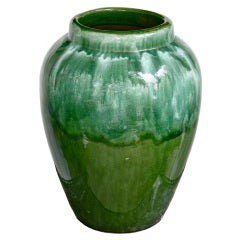 Antique Green Drip Glaze Oil Jar