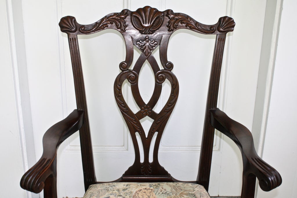 12 Philadelphia Chippendale Revival Dining Chairs 2