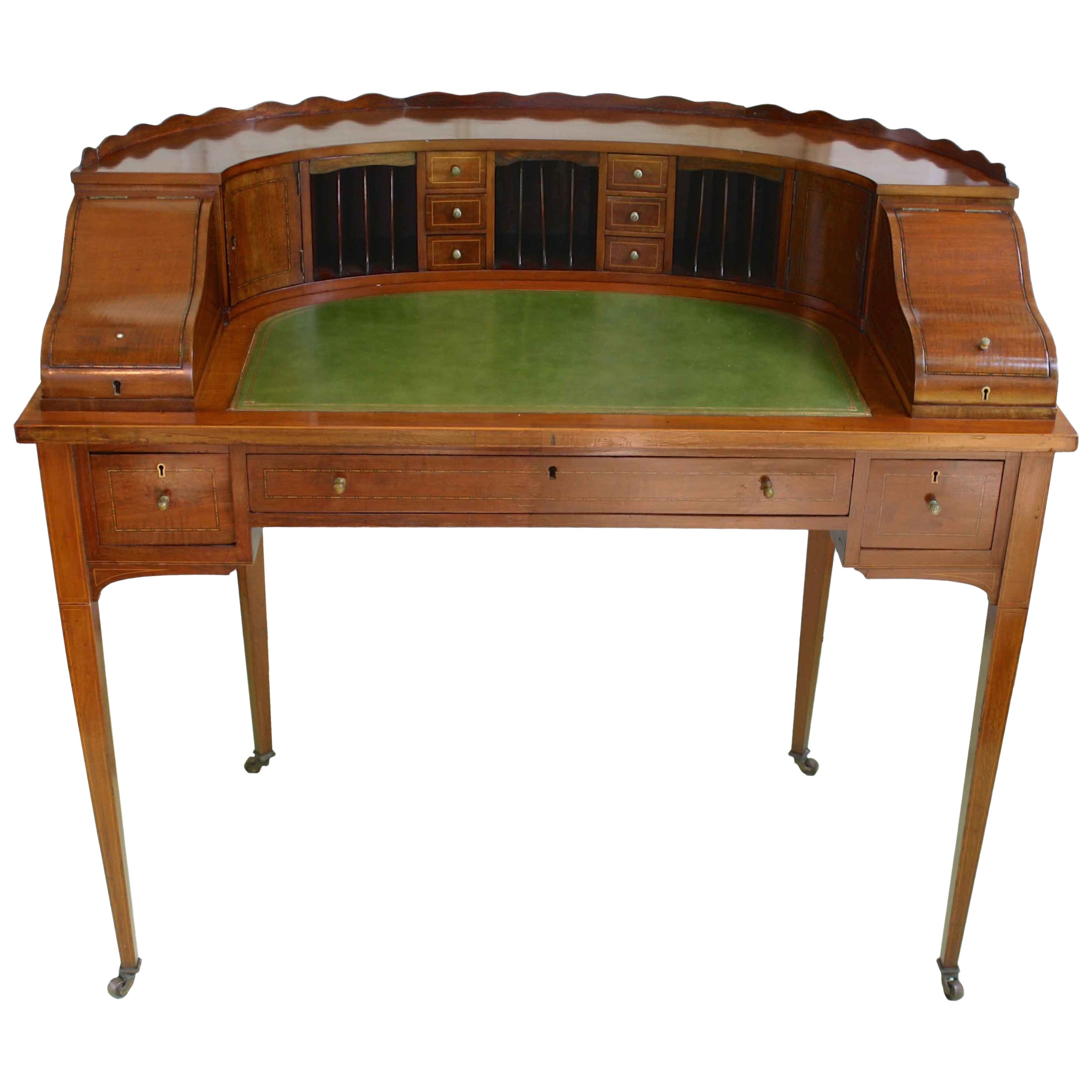 Inlaid Mahogany Carlton House Desk For Sale
