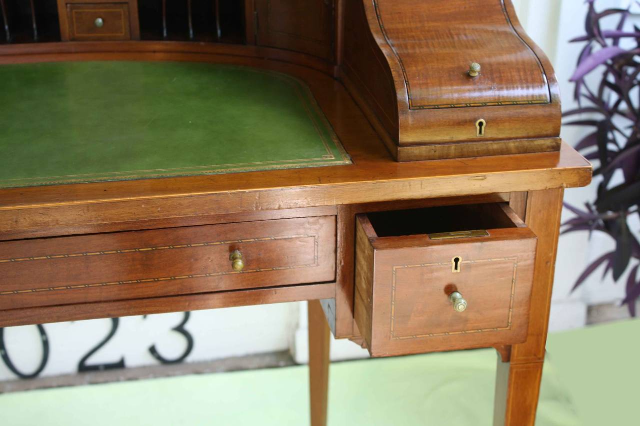 19th Century Inlaid Mahogany Carlton House Desk For Sale