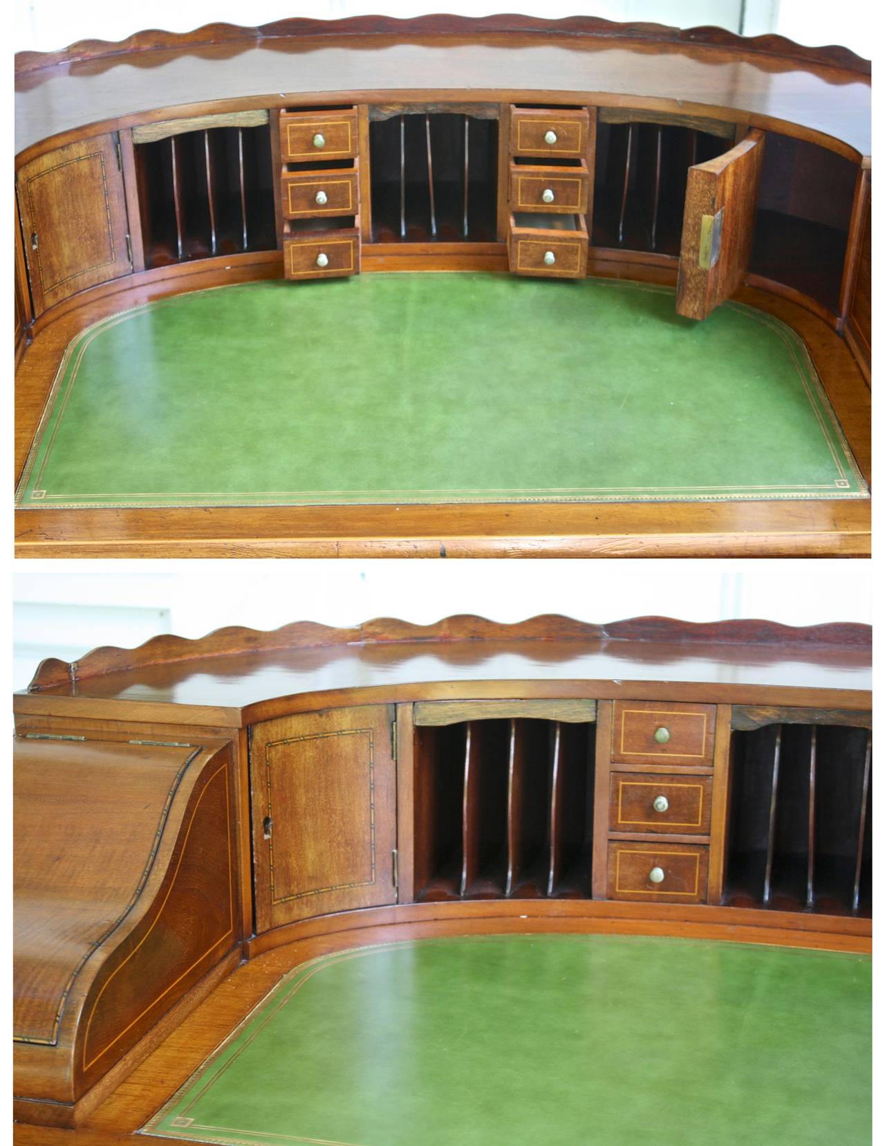 Hand-Crafted Inlaid Mahogany Carlton House Desk For Sale