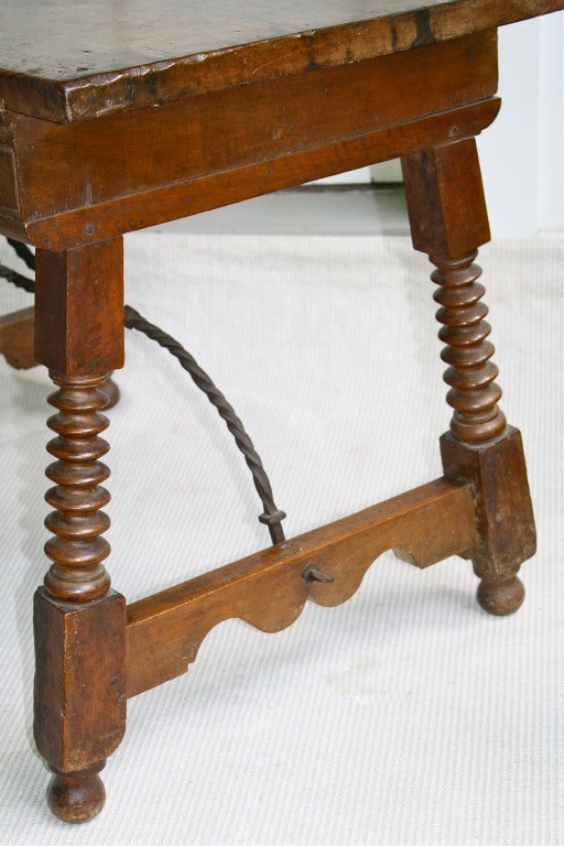 Spanish Baroque Walnut Table For Sale 2