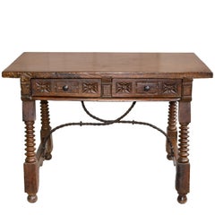 Antique Spanish Baroque Walnut Table