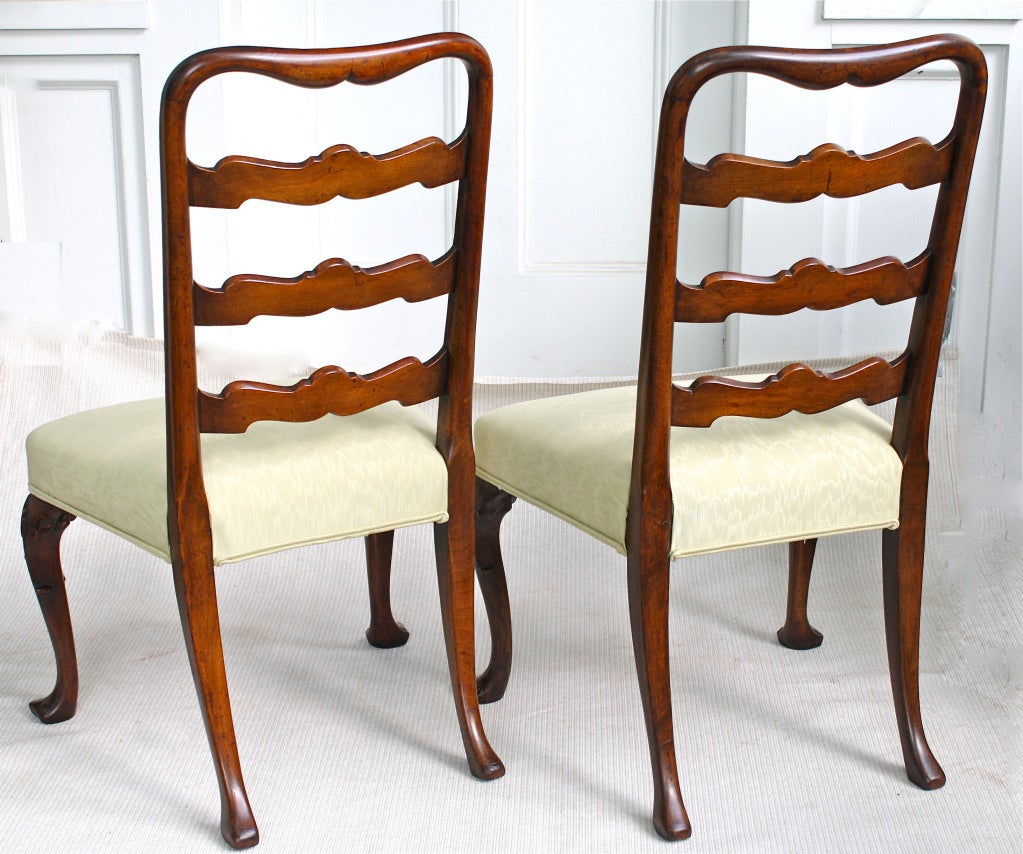 Hand-Carved PAIR George II Ribbon-back Chairs