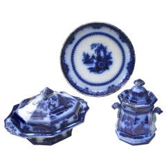 Assorted Early Flow Blue Transferware