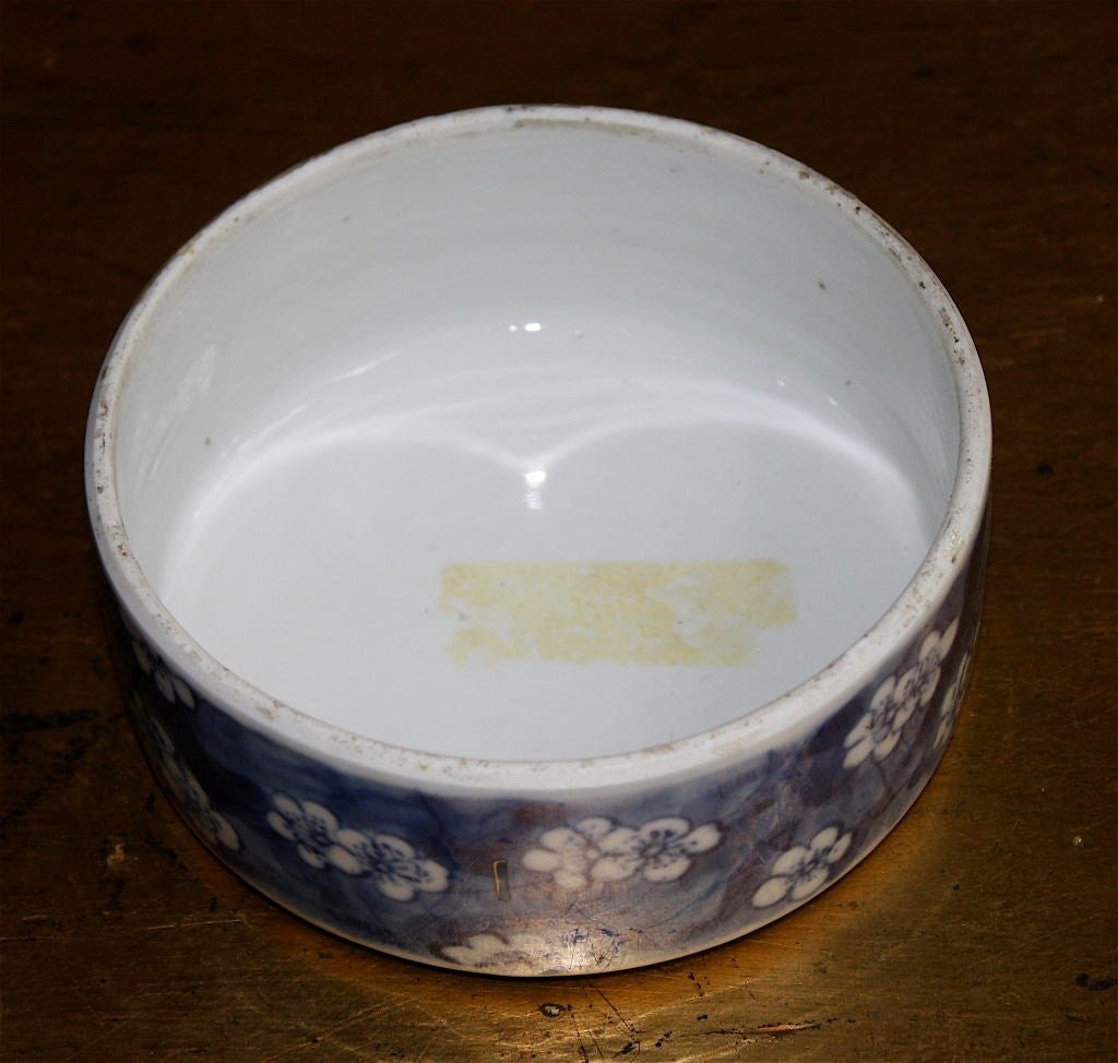 Chinese Export Blue & White Flat Cap Ginger Jar For Sale 1
