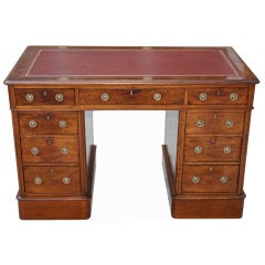 Antique George IV Leather-Top Pedestal Desk
