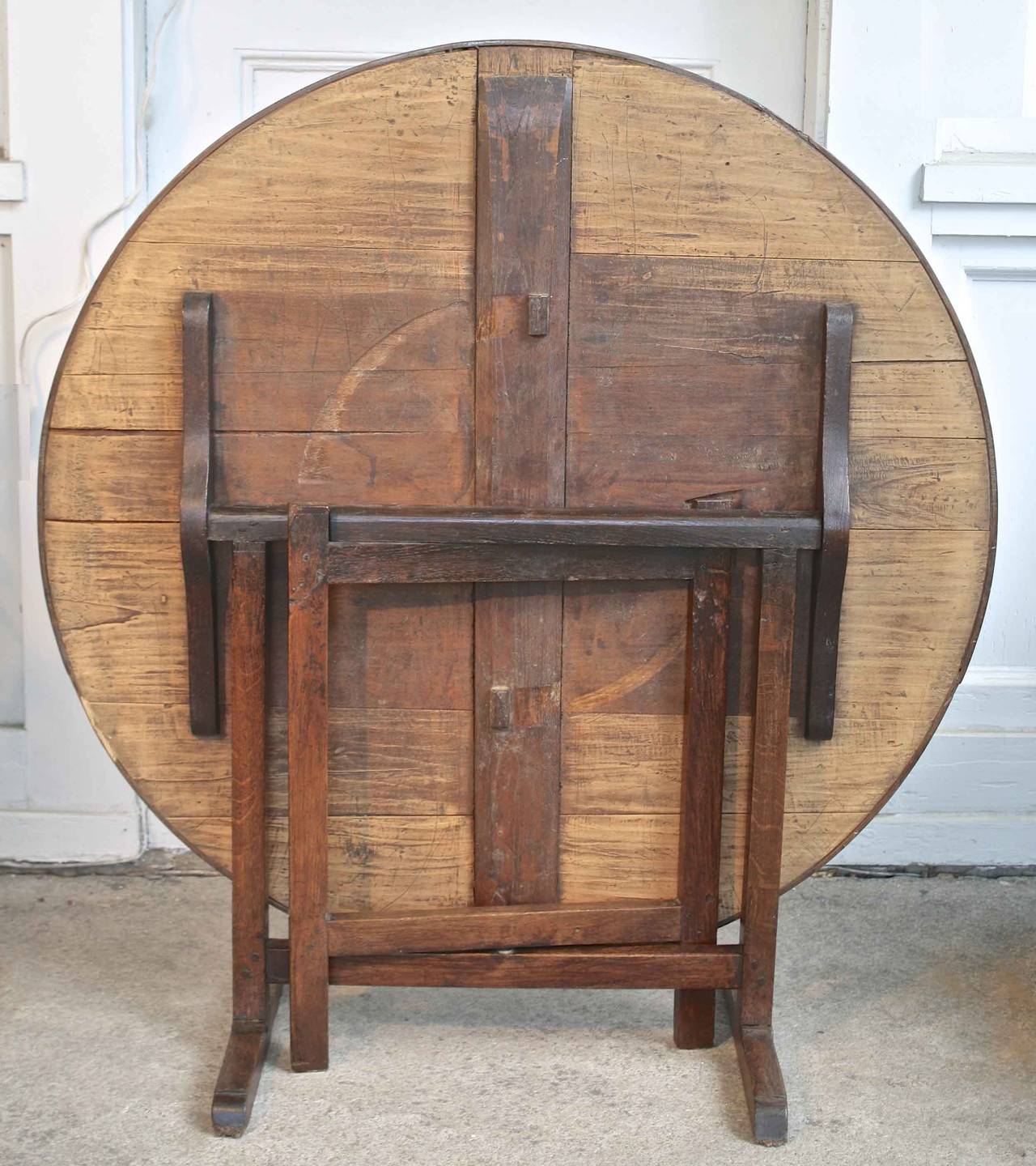 19th Century French Leather Top Wine Tasting Table For Sale