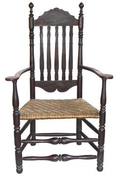 Antique Massachusetts Bannister Back Armchair