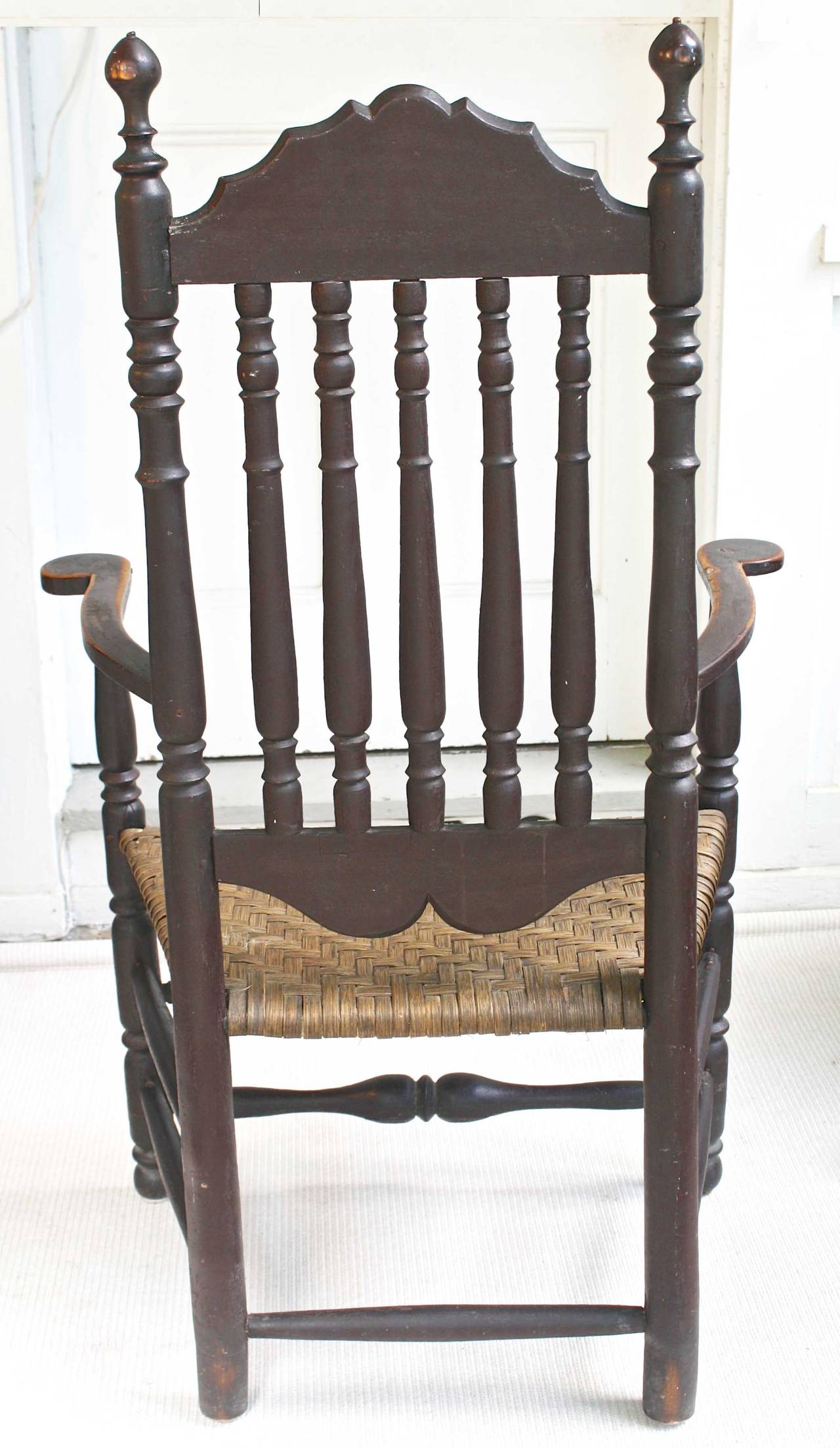 Hand-Carved Massachusetts Bannister Back Armchair