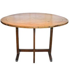 French Leather Top Wine Tasting Table 4