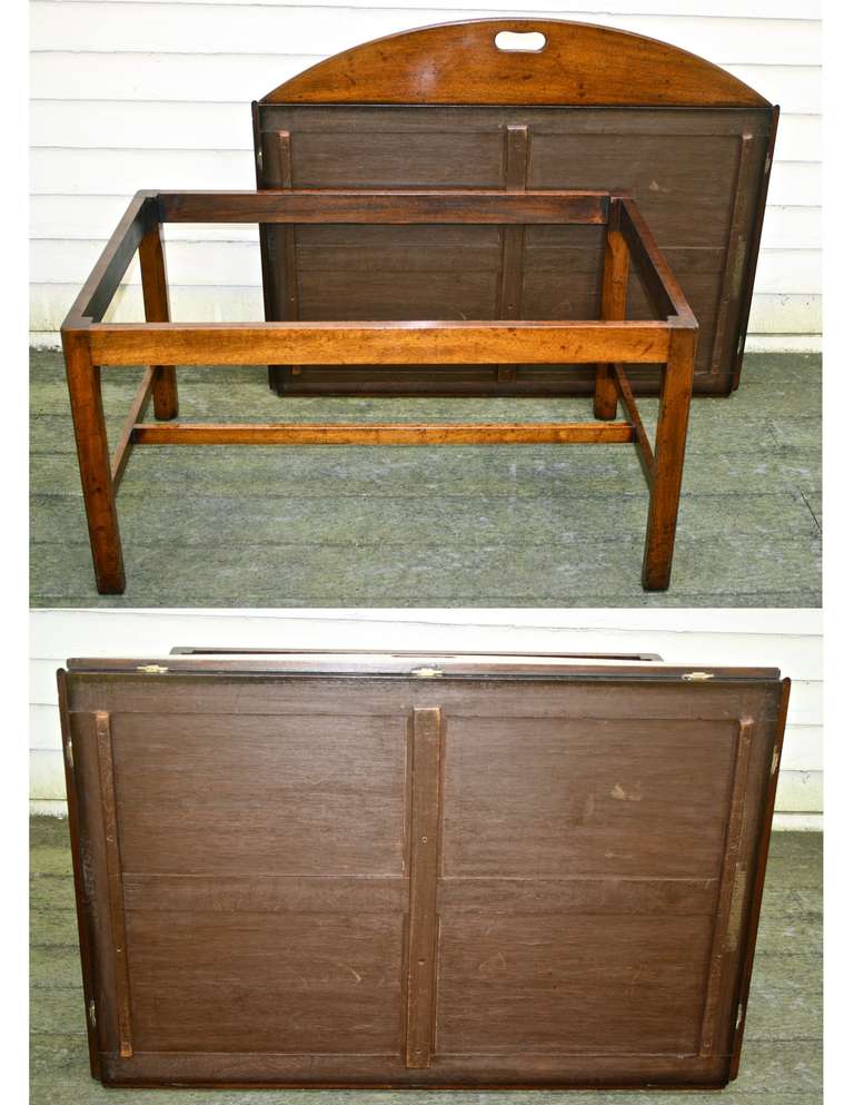 Oversized Georgian Fiddle-back Paneled Butler's Tray Table 4