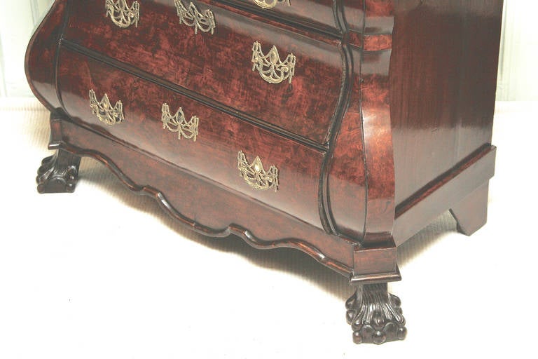18th Century and Earlier Dutch Bombe Walnut Commode