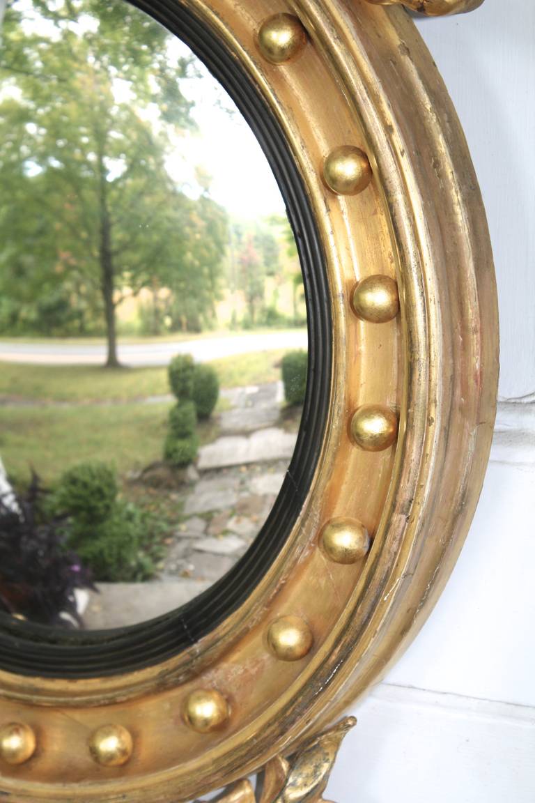 Philadelphia Federal Giltwood Convex Mirror For Sale 3