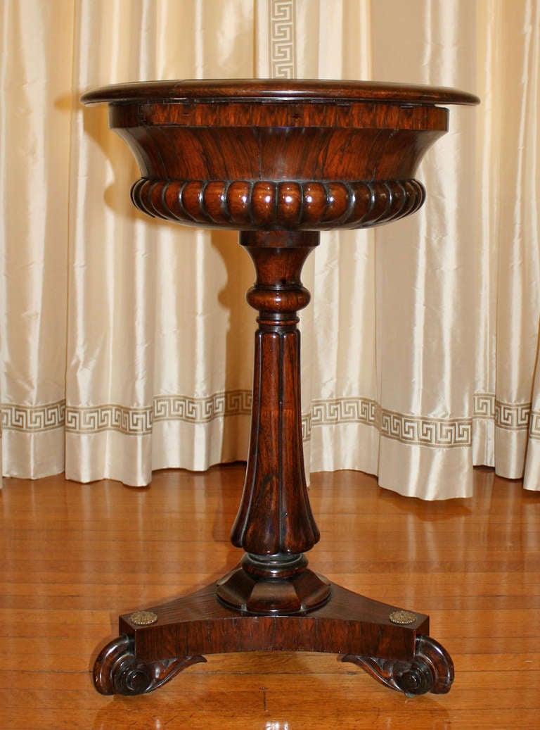 English William IV Rosewood Tea Poy For Sale