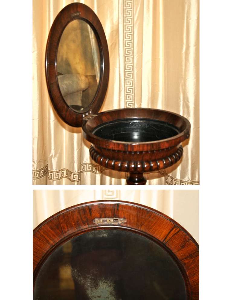 19th Century William IV Rosewood Tea Poy For Sale