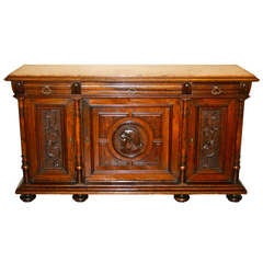 Renaissance Revival Marble-Topped Credenza