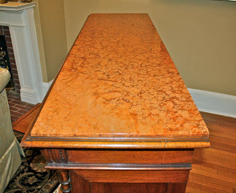 19th Century Renaissance Revival Marble-Topped Credenza For Sale