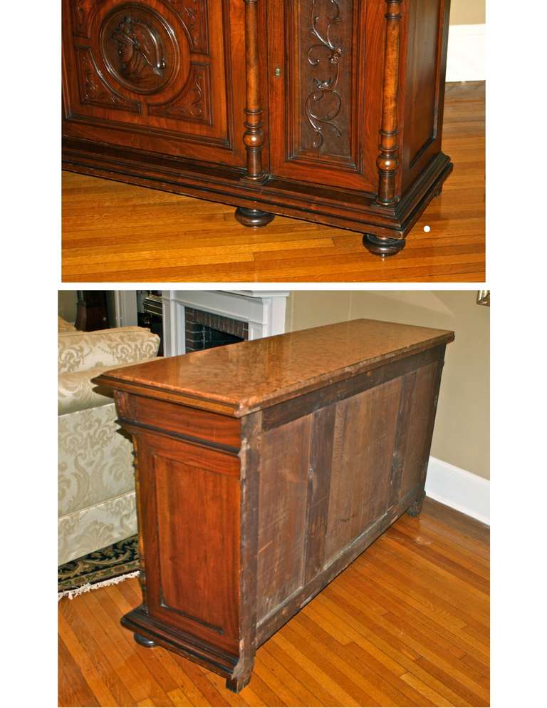 Renaissance Revival Marble-Topped Credenza For Sale 4