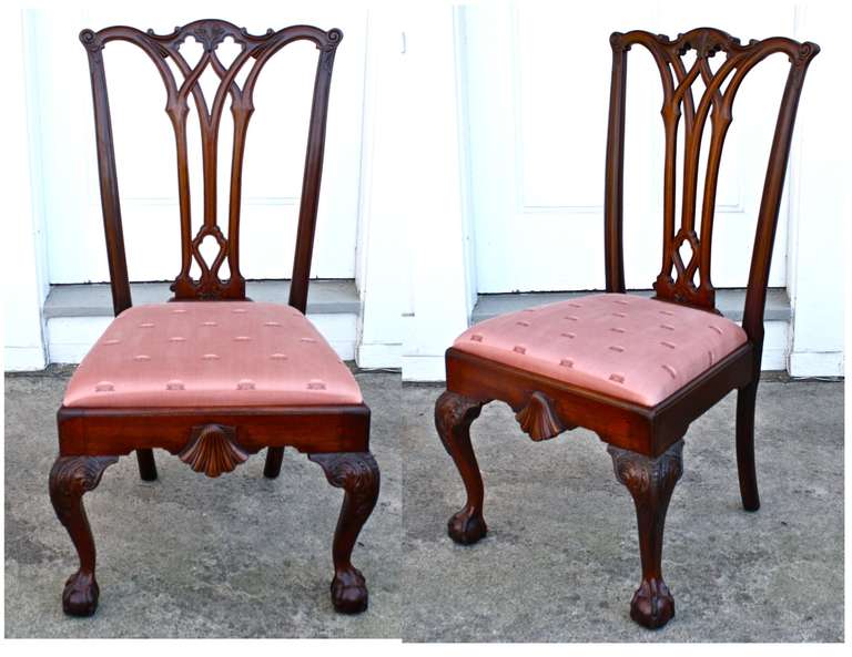 American Set of 12 Philadelphia Chippendale Revival Dining Chairs