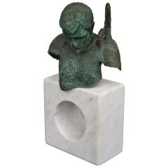 Used 'Guardian Angel' Italian Bronze Sculpture by Holtquist