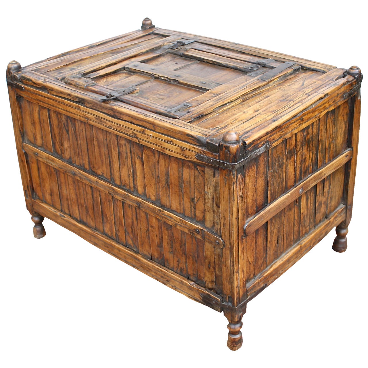 Asian Footed Coffer or Kindling Box For Sale