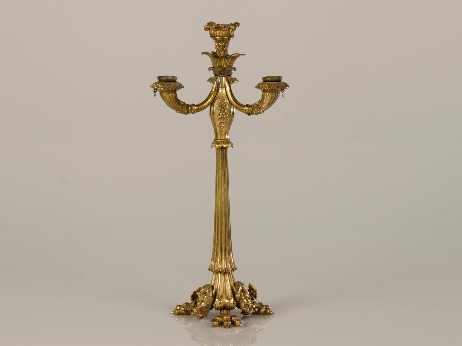 Art Nouveau Period Gilt Bronze Three Arm Candlestick, France c.1890