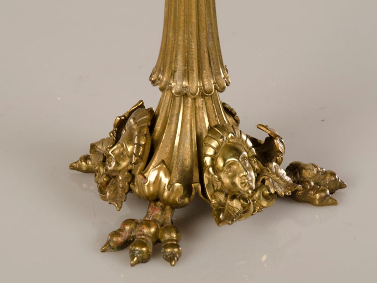 Ormolu Art Nouveau Period Gilt Bronze Three Arm Candlestick, France c.1890