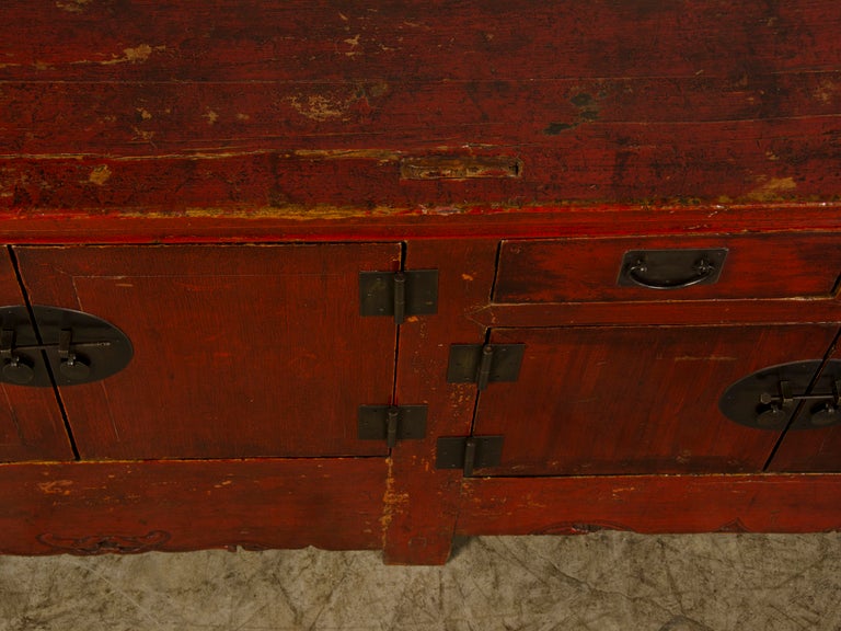 Kuang Hsu period red lacquer buffet from China c. 1875