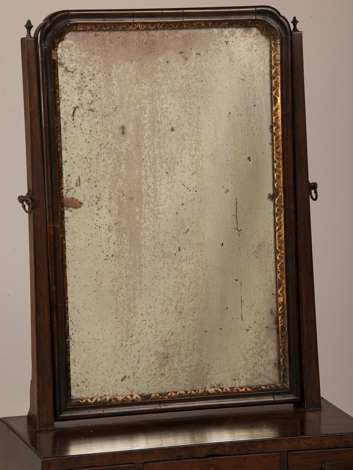 Late 18th Century Antique English George III Period Mahogany Dressing Mirror, circa 1790 For Sale