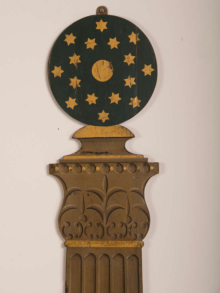 Painted Pair of Masonic Order Plaques Shaped like Classical Columns English circa 1910 For Sale