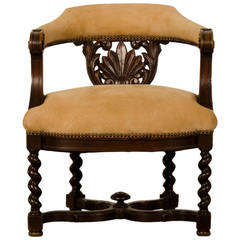Used Belle Epoque Period Carved Oak Armchair, France circa 1890