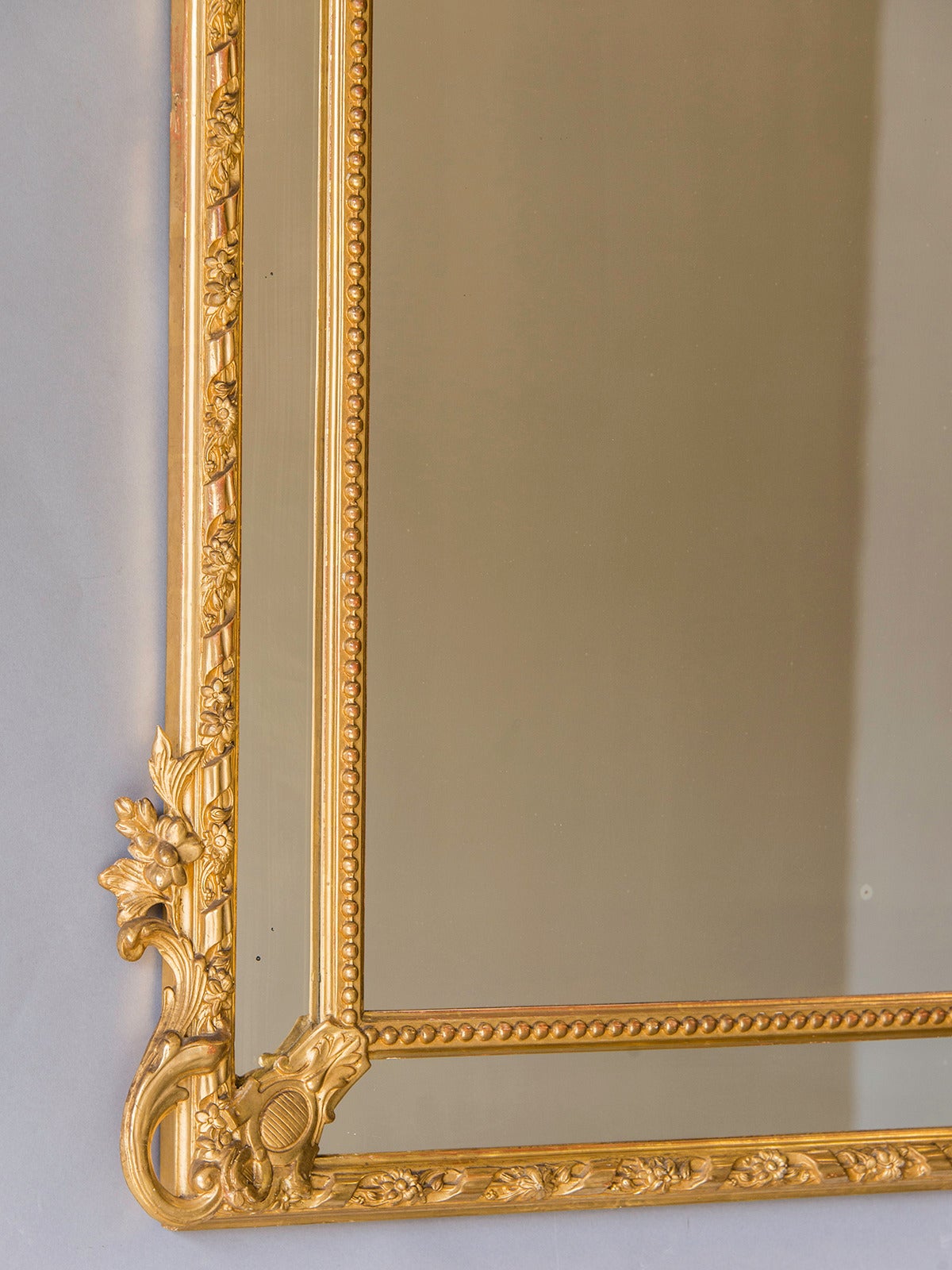 Late 19th Century Regence Style Gold Leaf Pareclose Mirror, France, circa 1890