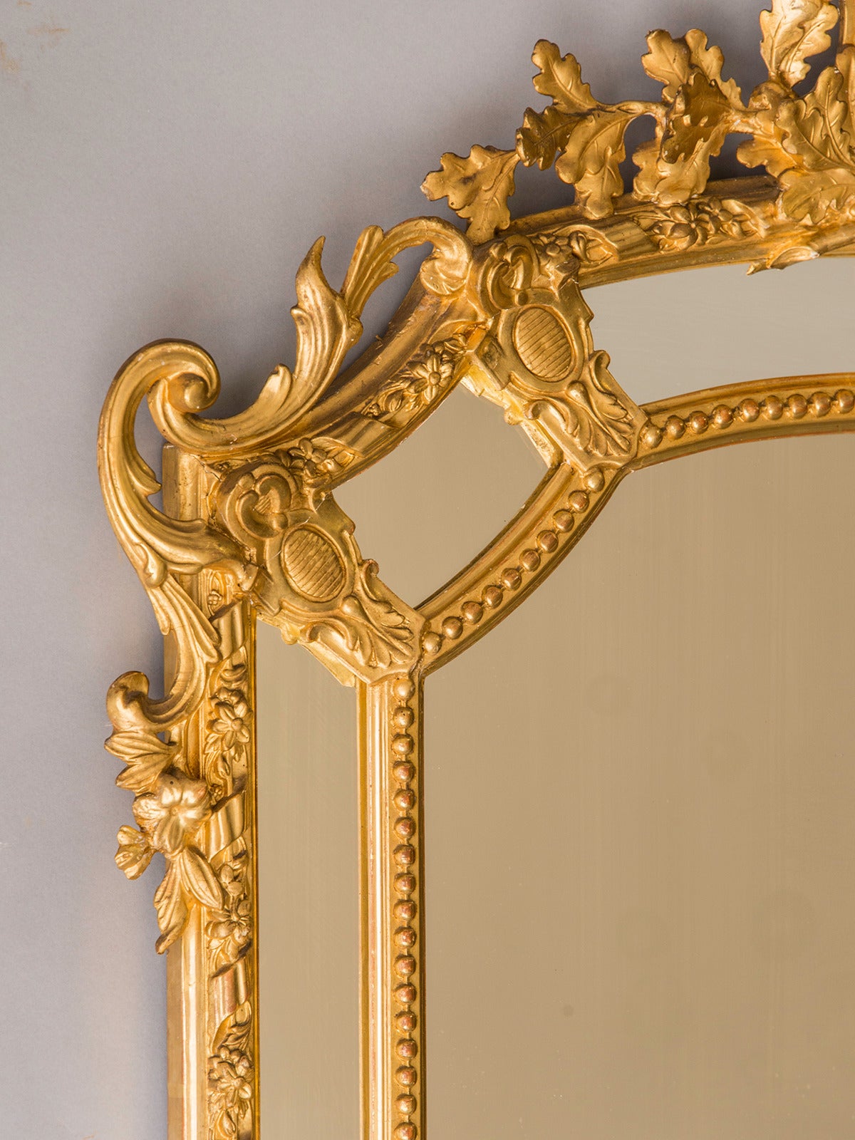 Regence Style Gold Leaf Pareclose Mirror, France, circa 1890 In Excellent Condition In Houston, TX