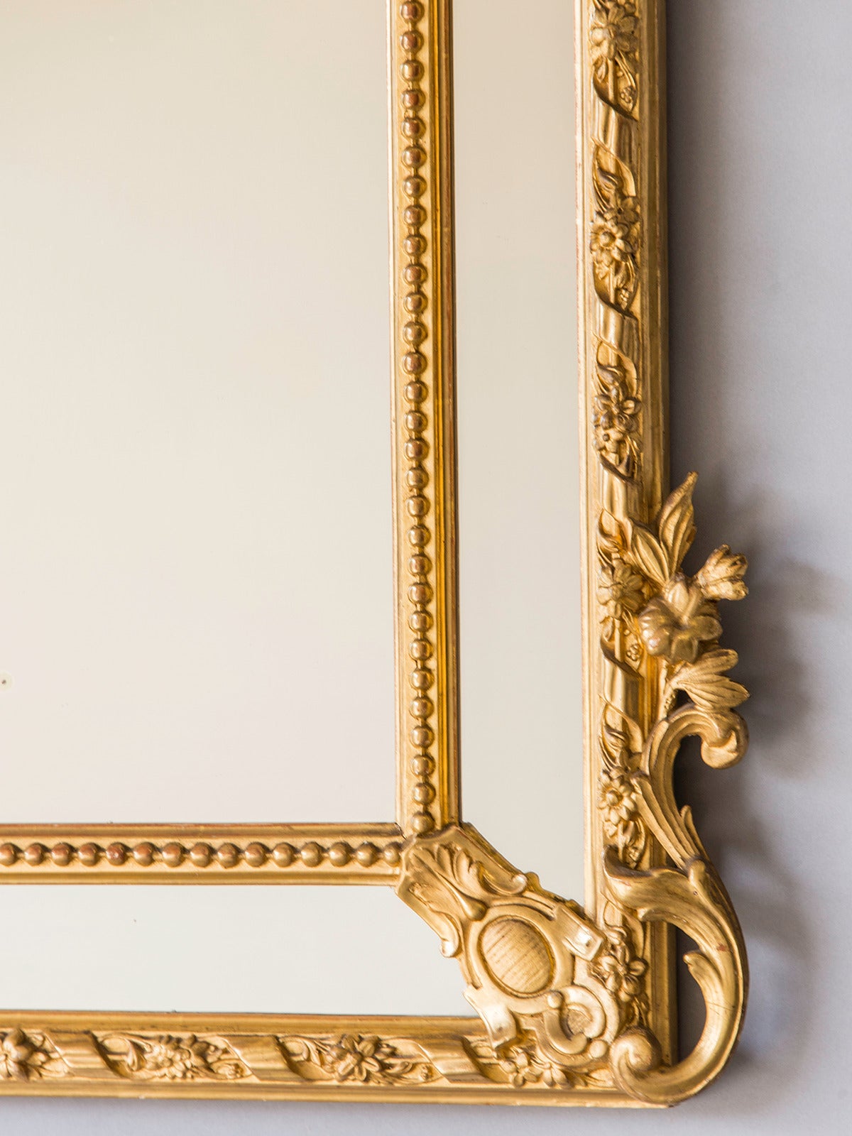 Regence Style Gold Leaf Pareclose Mirror, France, circa 1890 1
