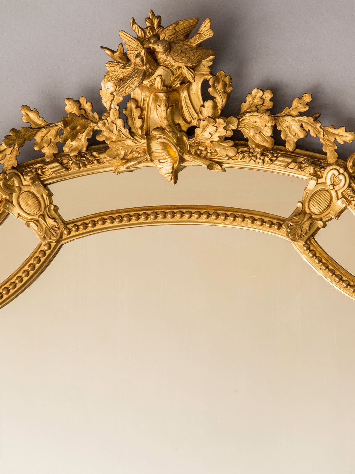 French Regence Style Gold Leaf Pareclose Mirror, France, circa 1890