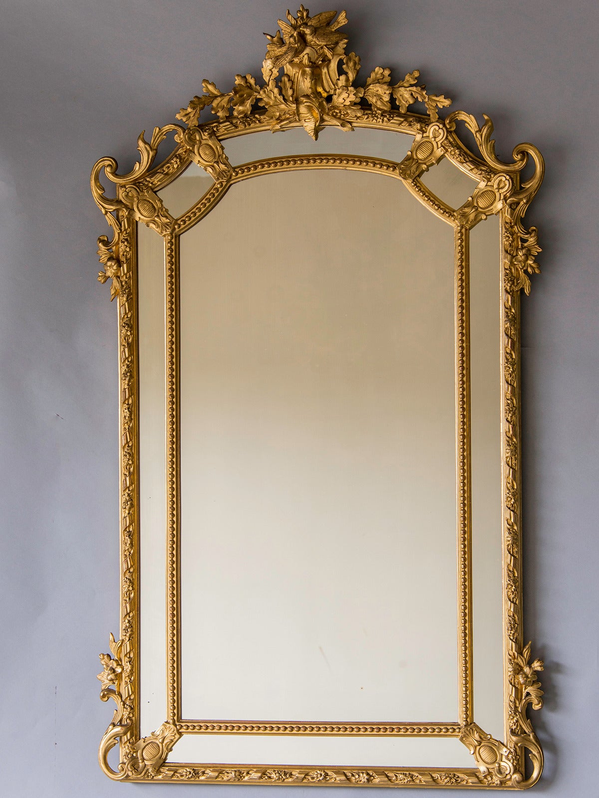 Régence Regence Style Gold Leaf Pareclose Mirror, France, circa 1890