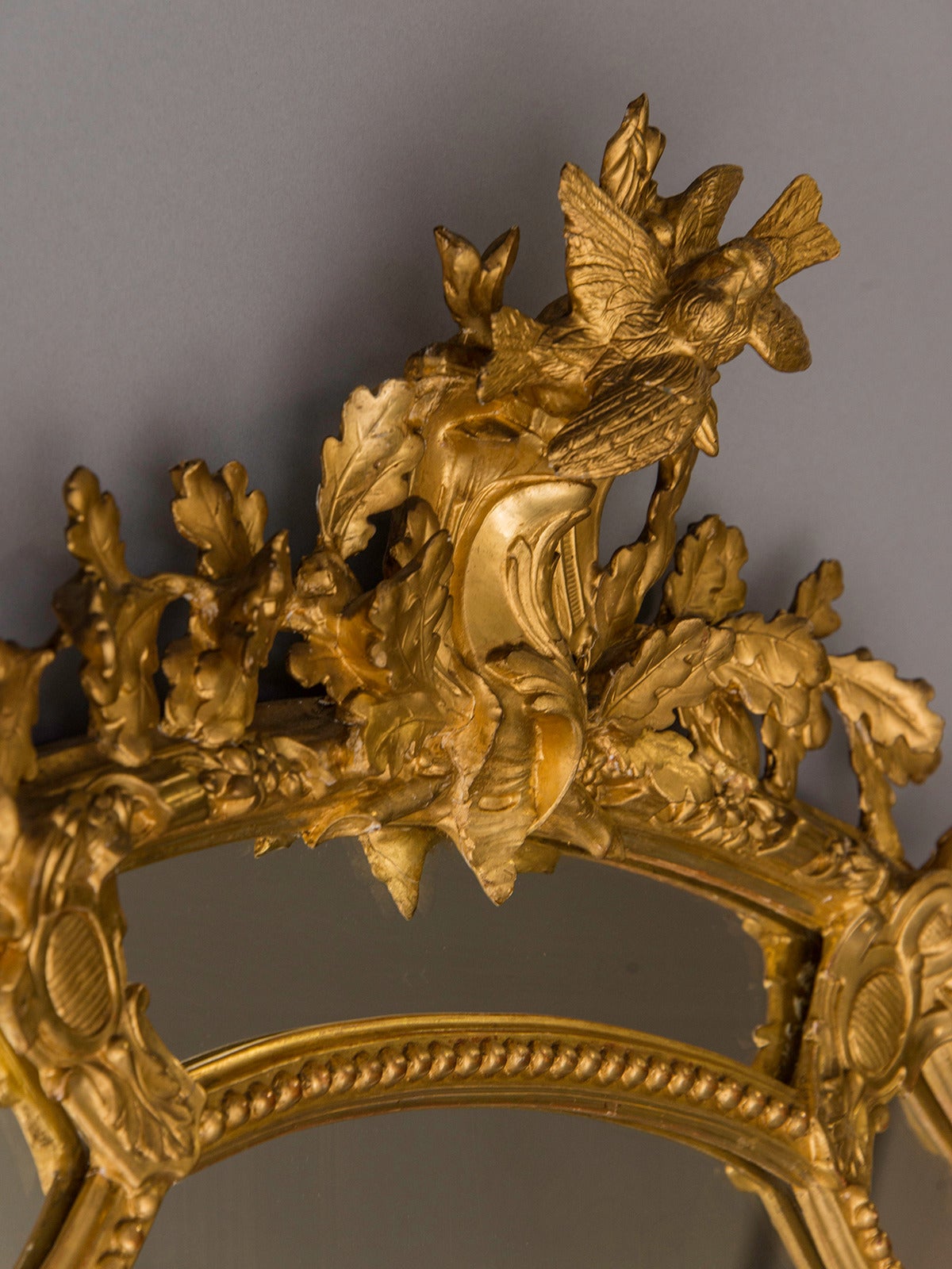 Gilt Regence Style Gold Leaf Pareclose Mirror, France, circa 1890
