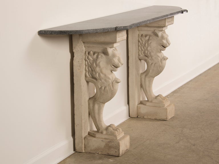 Antique French Console Table of Architectural Fragments, circa 1860 and 1920 In Excellent Condition For Sale In Houston, TX