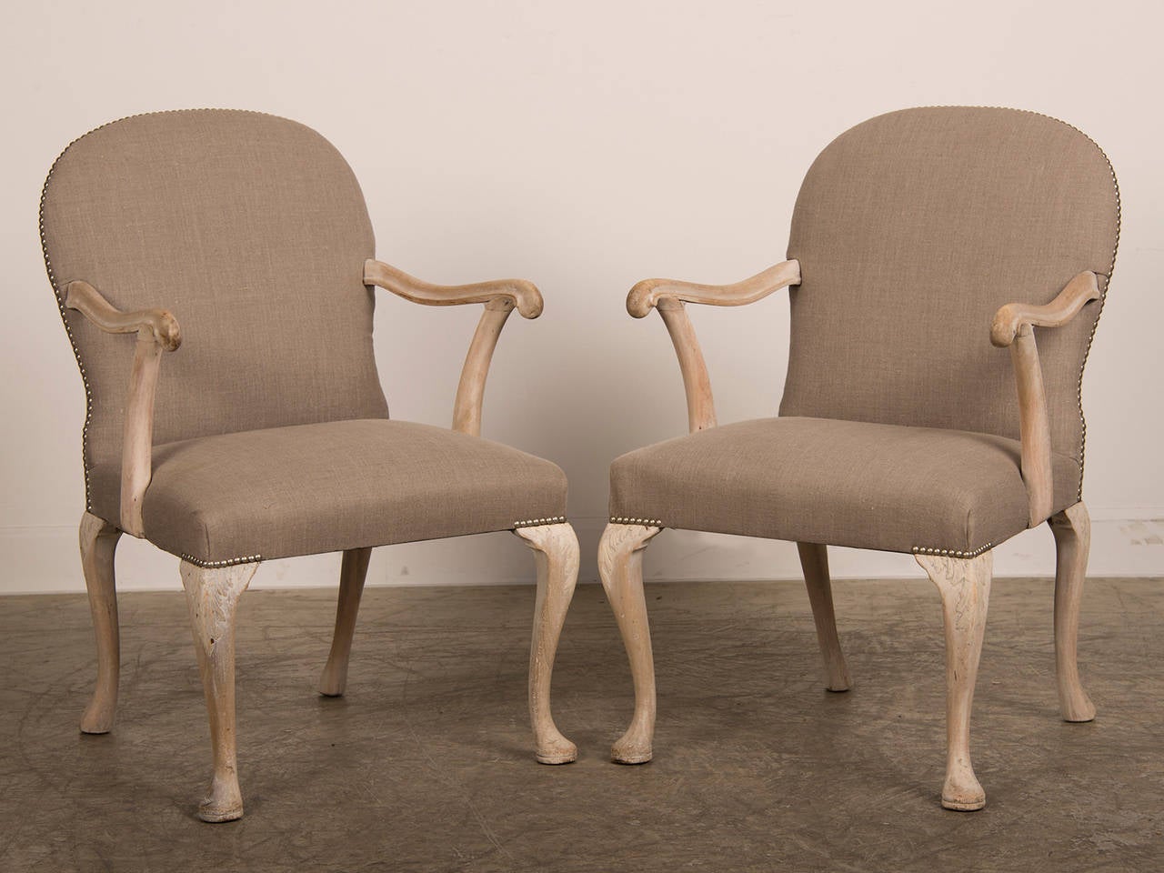 William Kent Style Pair Carved Armchairs, England c.1890.