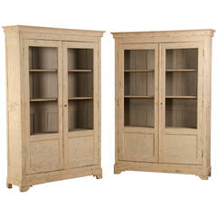 Pair Louis Philippe Painted Bibliotheques/Display Cabinets, France circa 1875