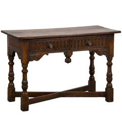 Jacobean Revival Oak Table, England circa 1895