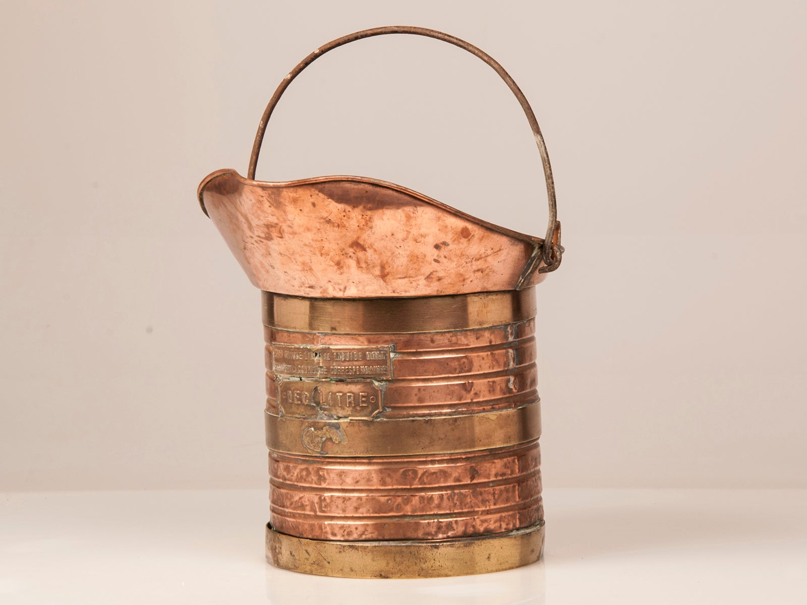 Copper and Brass Measuring Vessel for Wine from France ca. 1890